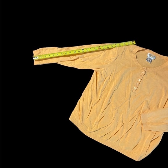 Talbots Women’s Linen Blend Plus Size 1X Pale Orange Sweater Sleeve Pocket - Picture 9 of 11